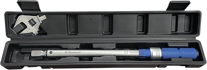Mastercool 70079 Adjustable Torque Wrench, 10–110 Nm (7–81 ft-lbs) | ±3% Accuracy | Removable 9×12 mm Head | Chrome-Plated Alloy Steel | Factory Calibration Certificate & Blow-Molded Case