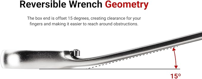 TEKTON Reversible Ratcheting Combination Wrench Set, 14-Piece | WRC94002 | (6 - 19 mm), 12-Point, Satin Chrome Finish