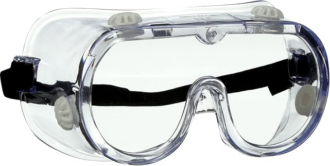 3M Chemical Splash Goggles, Impact Resistant, 99.9% UV Block, Scratch Resistant, Adjustable Fit (91252H1-DC-10)