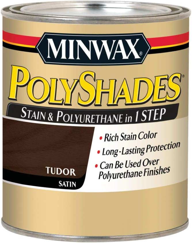 Minwax PolyShades Wood Stain + Polyurethane Finish – Quart, Tudor, Satin