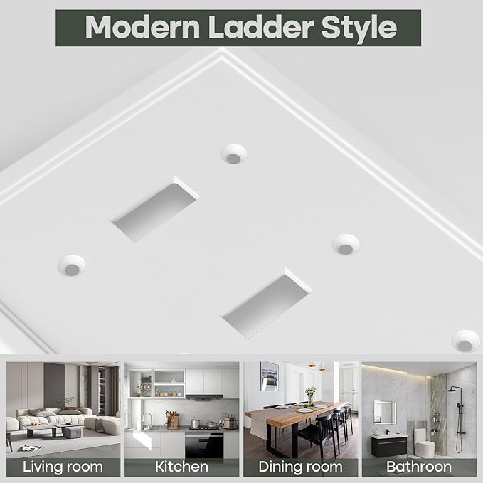 Quad Toggle Light Switch Cover Plate White Classic Decorative Light Switch Plates Cover 4-Gang Wall Plate Cover
