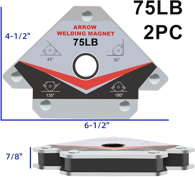 GUTIMORE Welding Magnet 75LB 2Pcs, Heavy Duty Welding Magents Holder, Holding Power Welding Accessories