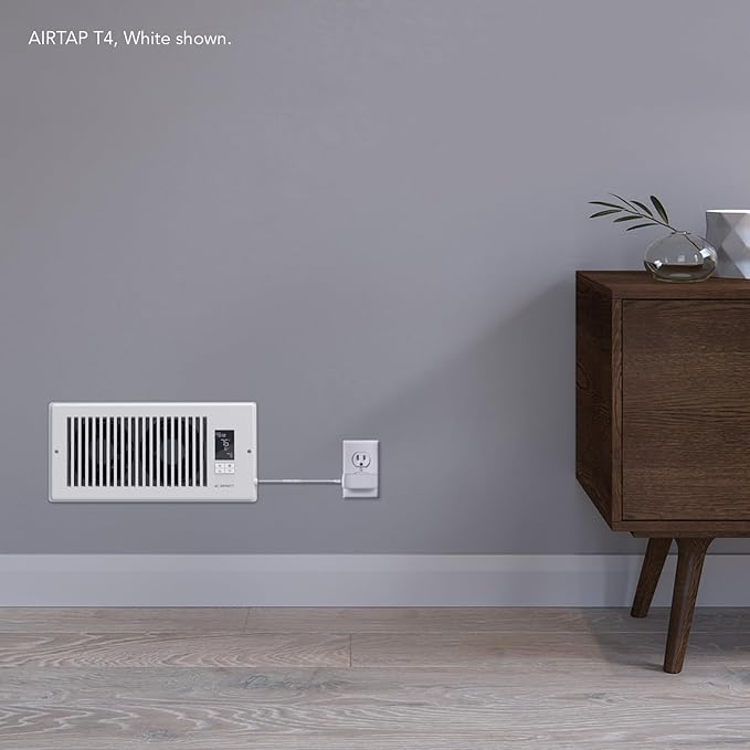 AC Infinity AIRTAP T4 White, Register Booster Fan for 4” x 12” Register Holes, Improves Heating & Cooling Vents, Quiet 10-Speeds, Bluetooth App Control Data Alerts. ONLY FITS 4” x 12” Duct Openings