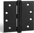 6 Pack goldenwarm Matte Black 4inch Door Hinges for Exterior Doors Ball Bearing Door Hinges with Square Corners, Heavy-Duty, 304 Stainless Steel