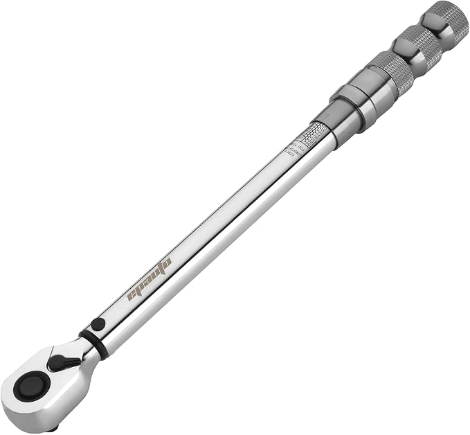 EPAuto 1/2-Inch Spring-Loaded Ring Locking Torque Wrench, 10~150 ft-lb | 1/2-Inch Spring-Loaded High-Contrast Scale, and Click Alert, with Dual Direction Adjustment, 10~150 ft-lb, Cr-V