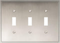 Henne Bery Soft Modern Decorative Wall Plate Switch Plate Outlet Cover (Triple Toggle, Satin Nickel)