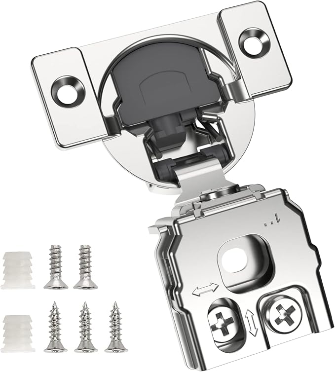 Chibery 30 Pack 1" Overlay 3D Soft Close Concealed Hinge for Face Frame Door, Smooth Slow Self Closing Hinges, Satin Nickel, Hidden 105° Open Angle Stainless Steel Hinge for Kitchen Cabinet Door