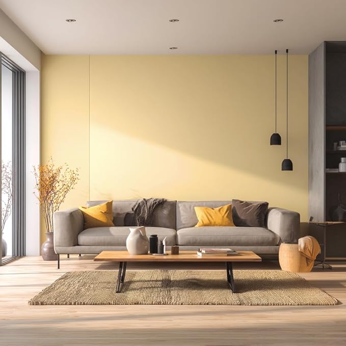 EVOLVE Interior Paint & Primer, Eggshell (Honey Yellow), 5 Gallon – One-Coat Coverage, Excellent Hide, Low VOC, Low Odor, Washable Paint for Walls, Doors & Trim