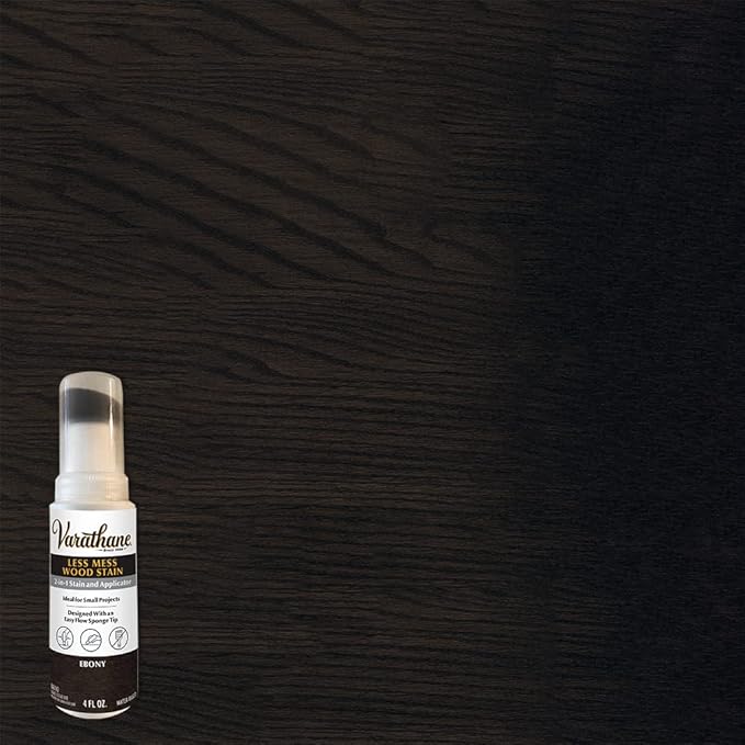 Varathane 368031 Less Mess Wood Stain and Applicator, 4 oz, Ebony