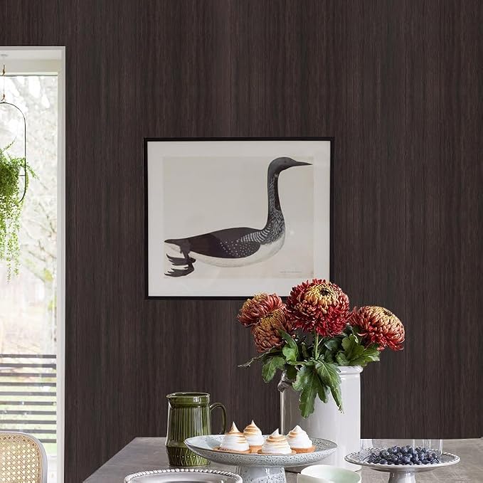 Arthome 33" x120" Peel and Stick Wood Contact Paper Self-Adhesive Brown Walnut Wallpaper,Decorative Vinyl Film for Countertop,Cabinets,Shelf,Drawer Liner,Easy to Clean Removable Wall Covering