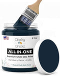 Chalky Chicks 8 Fl Oz Matte Denali (Deep Blue) Chalk Paint for Furniture Without Sanding - No Prep Furniture Paint No Sanding All in One for Crafts, Wood, Walls, Cabinet, Metal, Dresser, Farmhouse