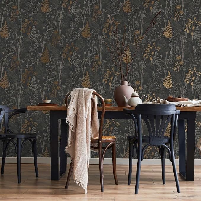 Superfresco Easy Organics Black and Copper Wallpaper