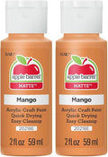 Apple Barrel Acrylic Paint in Assorted Colors (2 oz), 20218, Mango (Pack of 2)