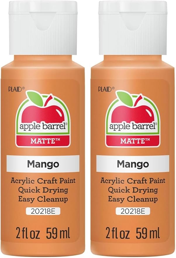 Apple Barrel Acrylic Paint in Assorted Colors (2 oz), 20218, Mango (Pack of 2)