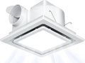 Nalle Ventilation Fans Bathroom Exhaust Fan with Light 9.6 inch Panel 6000K 12W Square LED 112 CFM 1.0 Sones 4 Inch Duct 110V Quiet Ceiling Mount Exhaust Fan for Shower,Bathroom,Office,Home (FFL-200)