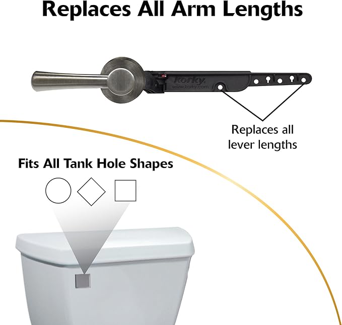 Korky Standard 2-Inch Complete Toilet Repair Kit with Brushed Nickel Simple Style StrongARM Toilet Handle and Lever