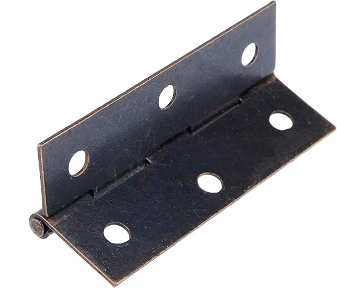 T Tulead Small Box Hinges Iron Door Hinges Furniture Hardware Hinge Heavy Duty 2.4"x1.5", Red Bronze, 10PCS with Mounting Screws