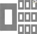 ENERLITES Screwless Decorator Wall Plate Child Safe Outlet Cover, Size 1-Gang 4.68" H x 2.93" L, Unbreakable Polycarbonate Thermoplastic, SI8831-GY-10PCS, Glossy, Gray (10 Pack)