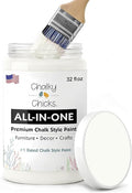Chalky Chicks 32 Fl Oz Matte Buttermilk (White) Chalk Paint for Furniture Without Sanding - No Prep Furniture Paint No Sanding All in One for Crafts, Wood, Walls, Cabinet, Metal, Dresser, Farmhouse