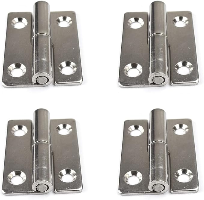 4Pcs 2-inch Long Steel Small Slip Joint Hinge,Lift Off Door Hinges Right Handed Lid,Stainless Flag Hinge
