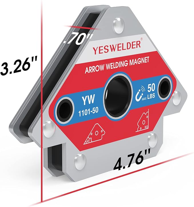 YESWELDER 50 LB Welding Magnet-4 Pieces of Magnetic Welding Holder 50 LBS Holding Power Welding Accessories