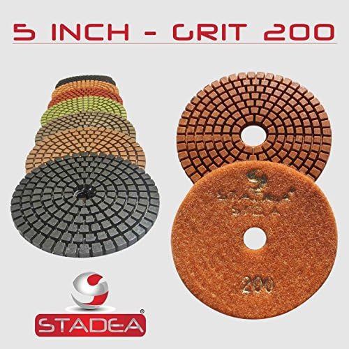 Grit 1500 5" Diamond Polishing Pads Premium Grade Wet Flexible 2.2 MM High