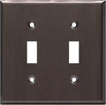 ENERLITES Toggle Light Switch Metal Wall Plate, Stainless Steel Switch Cover, Corrosion Resistant, Standrad Size 2-Gang 4.50" x 4.57", Stainless Steel 201, 7712-BBK, Brushed Black