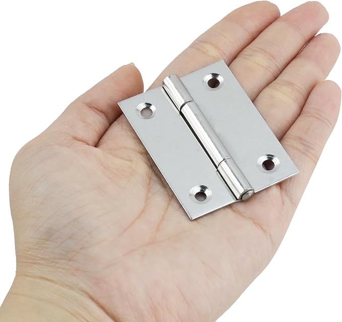 MY MIRONEY 40PCS Stainless Steel Folding Hinges 2 Inch Silver Cabinet Door Hinge Home Furniture Hardware Hinge for Wooden Box, Door and Window, DIY Projects