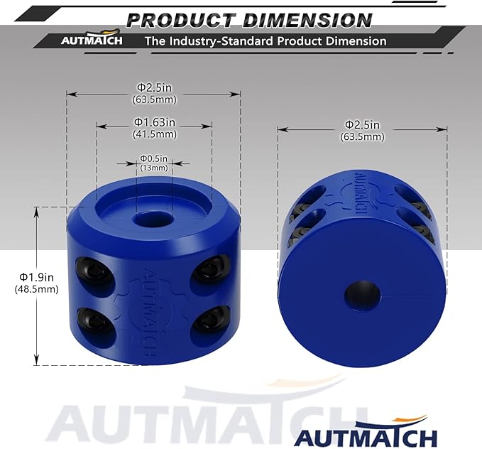 AUTMATCH Winch Cable Hook Stopper (1 Pack), Silicone Rubber Winch Stopper for Wire & Synthetic Rope, Winch Line ATV UTV, Shock Absorbent, Prevent Pulling Bounce and Abrasion, Blue