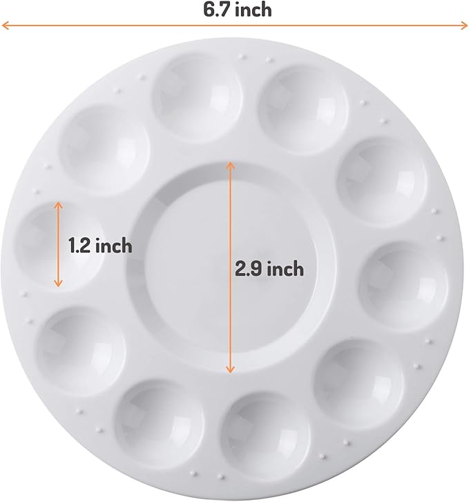 Mr. Pen- Round Paint Tray Palettes, 4 Pack, Plastic White Palettes for Students, Kids, Paint Holder, DIY Craft Class, Painting