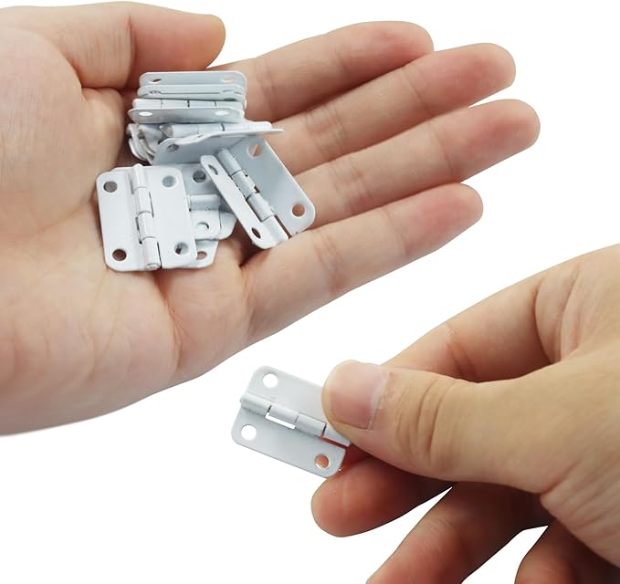 Murtenze 24Pcs Butt Hinge, 1" x 3/4" Metal Foldable Door Hinges with Screws for Cabinet Door Closet, Jewelry, Wooden Box (White)