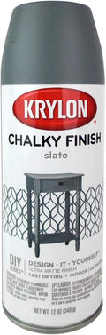 Krylon K04103000 Chalky Finish Spray Paint, Slate, 12 Ounce