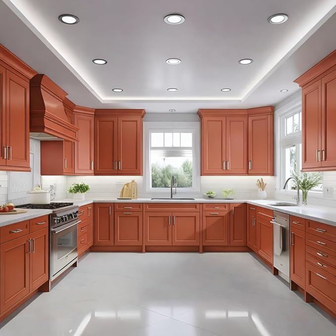 ALL-IN-ONE Paint by Heirloom Traditions, Sunrise (Orange Coral), Quart - Durable cabinet and furniture paint. Built in primer and top coat, no sanding needed. Includes our 30 featured color card.