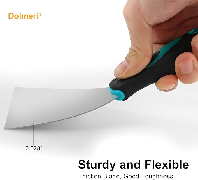 6 Pack Putty Knife, 1” 1.5” 2” 3” 4” 5” Spackle Knives, Premium Stainless Steel Paint Scraper, Perfect Tools for Repairing Drywall, Removing Wallpaper, Applying Mud Plaster