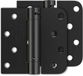 Luxbaro 2 Pack Self Closing Door Hinges 4 Inch, Matte Black Spring Loaded Hinges with Square & 5/8'' Radius Corners, Adjustable Tension for Garage, Front Door, for Left and Right Hand Door, UL Listed