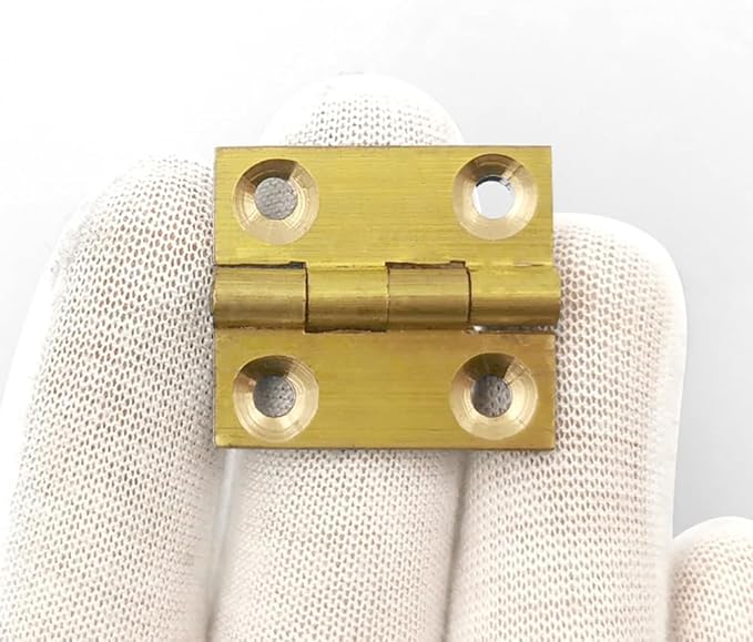 10PCS Butt Hinges 1 Inch Mini Solid Brass Hinges with Screws for Cabinet Drawer Doors Wooden Jewelry Box