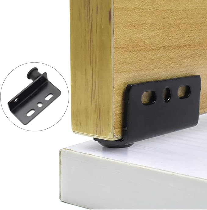 2 Sets Pivot Hinges Black Heavy Duty Concealed Shaft Door Hinges with Bushing for Wood Doors, Drawers, Furniture Cabinets, Wardrobe, Showcase, etc