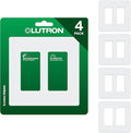 Lutron Claro 2 Gang Decorator/Rocker Wallplate, Gloss, White (4-Pack) | CW-2-WH