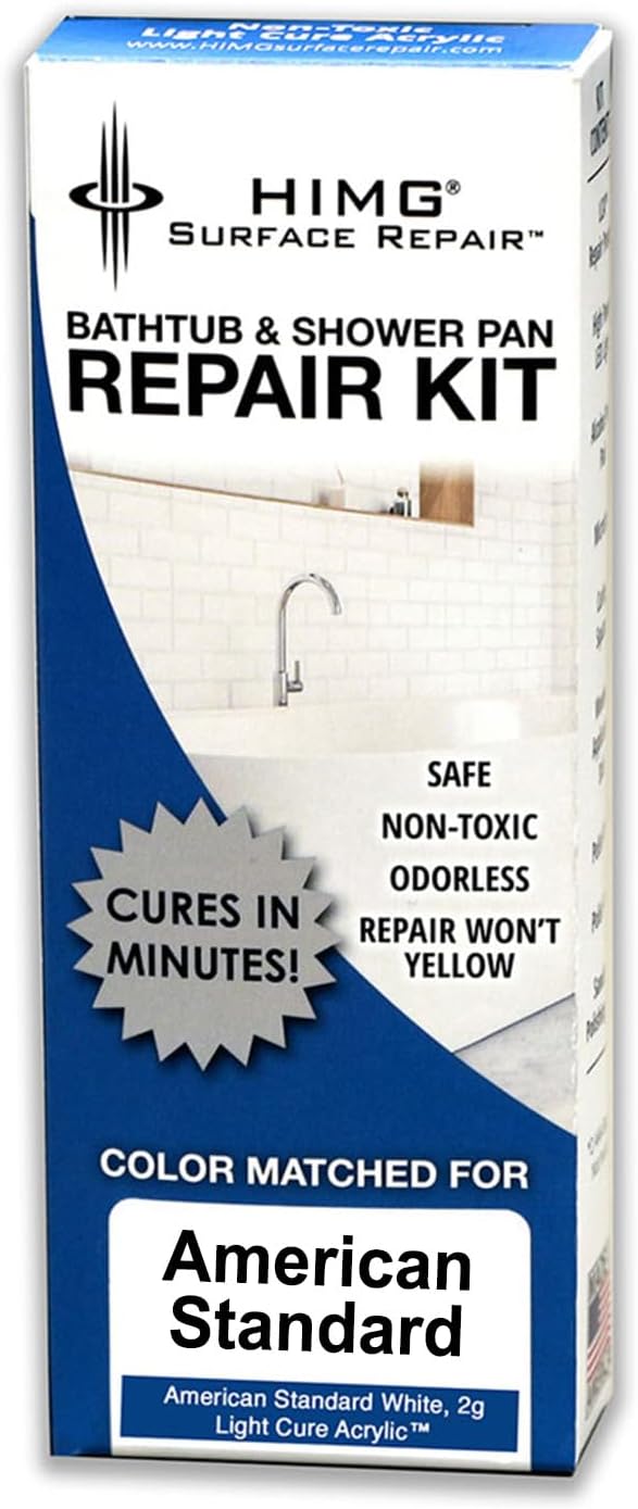 HIMG Bathtub and Shower Pan Repair Kit, compatible color: American Standard White