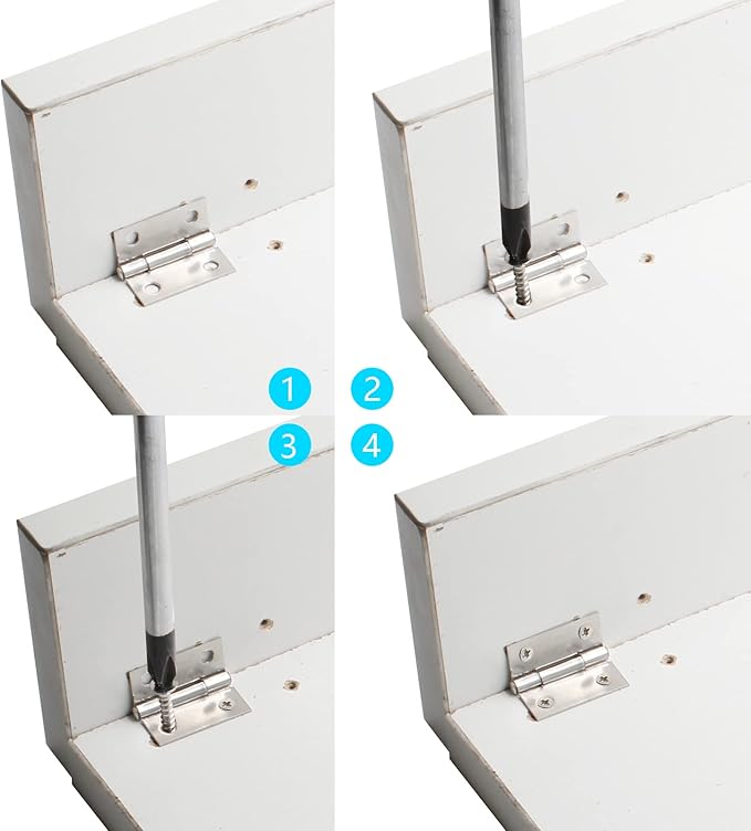12Pcs 1 Inch 304 Stainless Steel Butt Hinges, Sliver Jewelry Box Hinges Small Cabinet Hinge Square Door Hinge Folding Craft Heavy Duty for Furniture Cupboard Drawer