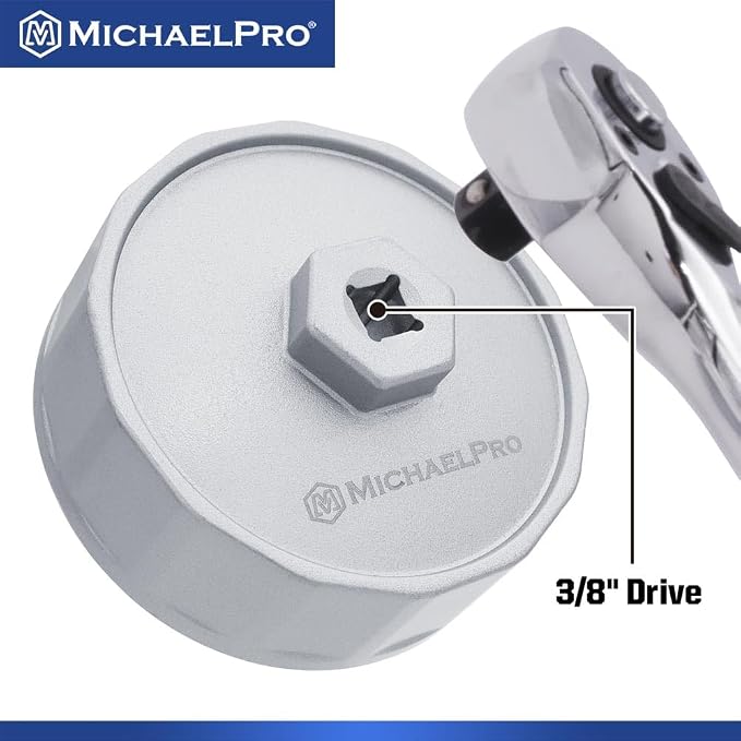 MichaelPro 84.4mm Oil Filter Cap Wrench Compatible with Mercedes-Benz, Dodge and Jeep 3.0L V6 Diesel Engines, 14 flutes, Easily Remove Stubborn Oil Filters | MP009099