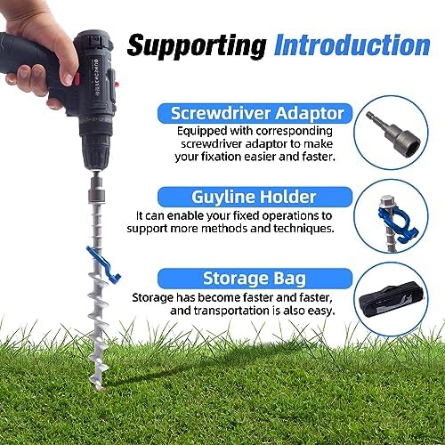 Homeon Wheels Aluminum Ground Anchor Kit, 12-Pack Heavy-Duty Screw Stakes