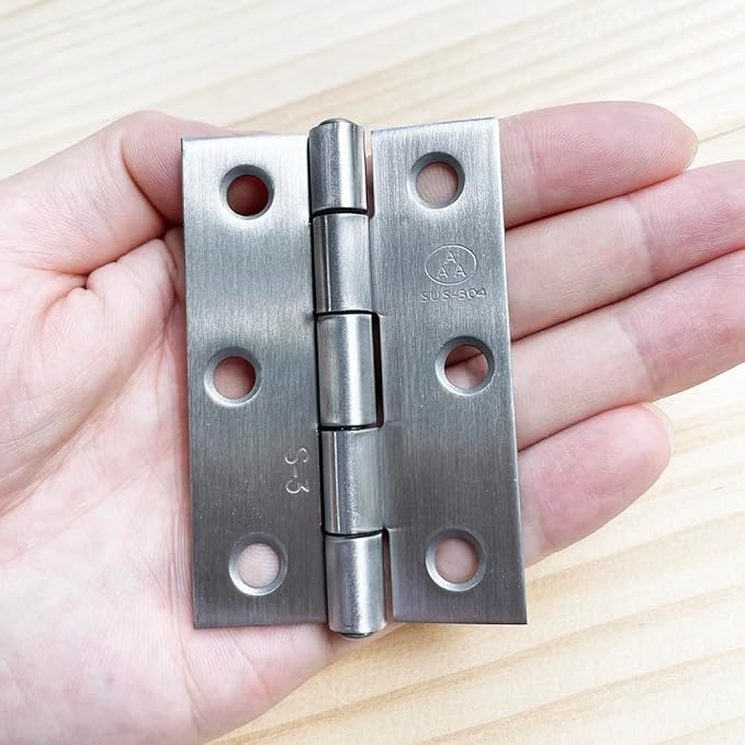 2pcs 304 Stainless Steel Thickened 3-inch Folding Butt Hinges Home Furniture Hardware Door Hinges for Door Case Lid Wooden Box Chest (76mm x 50mm x 2mm)
