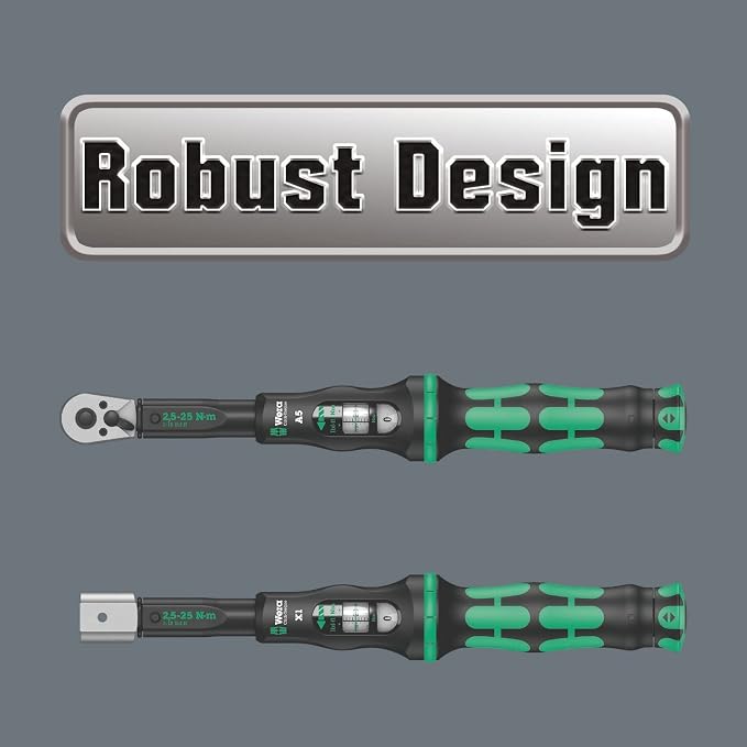 Wera - 5075622001 Click-Torque C 3 torque wrench with reversible ratchet, 1/2" x 40-200 Nm, black/green