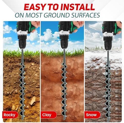[UPGRADED] 24” Full Spiral Blade Mobile Home Anchor - 4pcs Ground Anchor