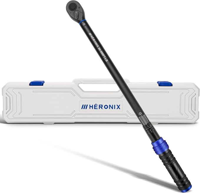 1/2-Inch Drive Click Torque Wrench, 30-300 ft-lb (40.7-406.8 Nm), ±3% Accuracy 72-Tooth Dual-Direction Ratchet, Mechanical Hand Tool for Lug Nuts, Tire Change, Truck & Auto Maintenance