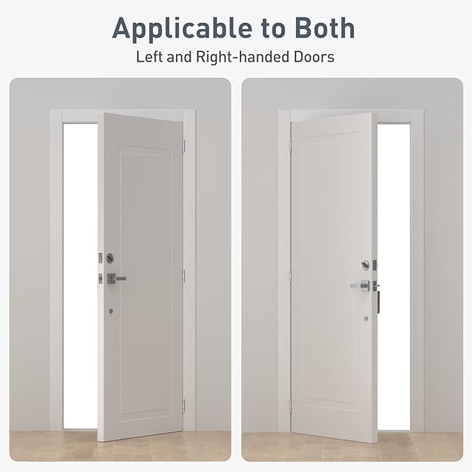 HOSOM Self Closing Door Hinges 3.5 Inch, Spring Loaded Hinges, Adjustable Tension for Interior Door, UL Listed, for Left and Right Hand Door, 5/8'' Radius Corners, Brushed Nickel, 1 Pack