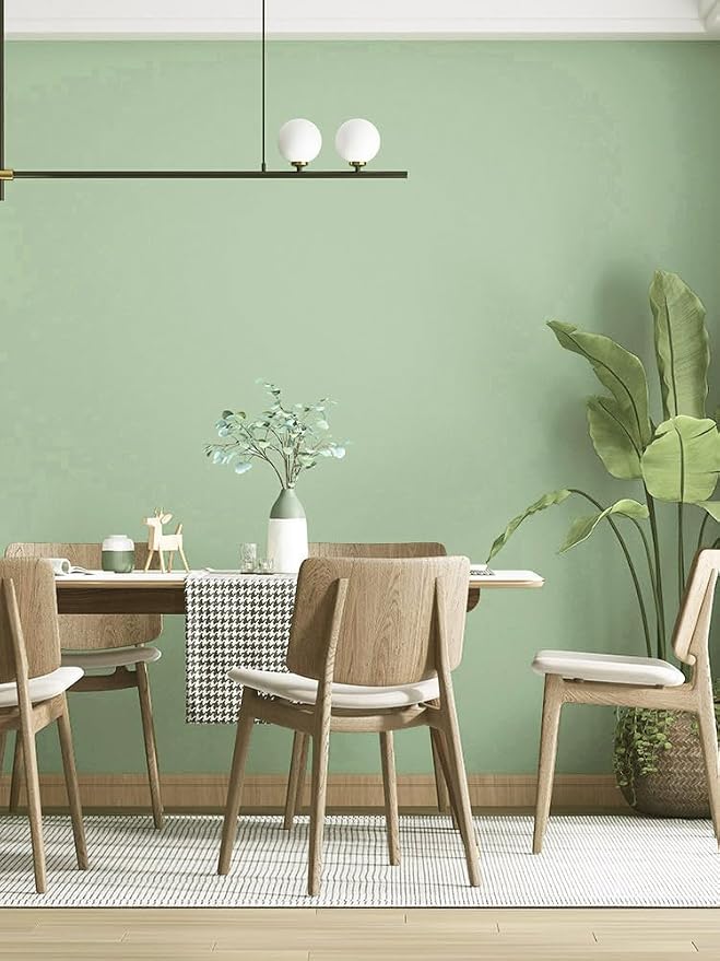 Safiyya 118"x17.7" Light Green Peel and Stick Wallpaper Green Contact Paper Wall Paper Temporary Self Adhesive Decorative Wallpaper Vinyl Rolls for Wall
