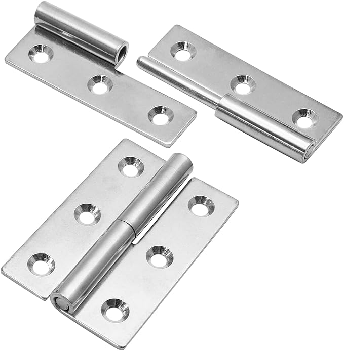 Bonsicoky 4 Pcs Stainless Steel Lift-Off Hinges, 3 Inch Detachable Slip Joint Small Flag Hinges with Screws(2 Left + 2 Right)