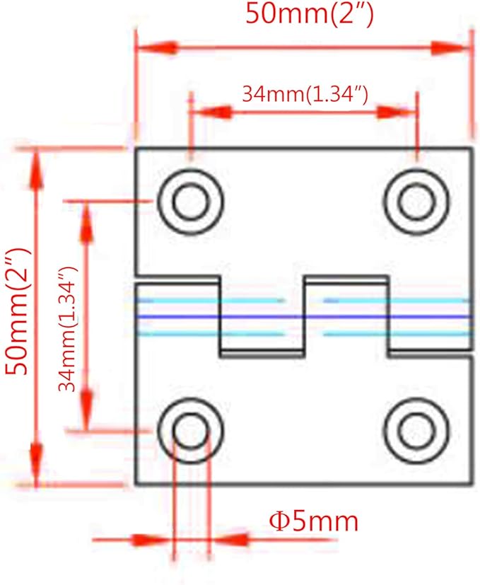 Marine Grade CAST Solid 316 Stainless Steel Mirror Polished Butt Hinges Marine Stainless Steel Heavy Duty 2" x 2" Pair for Boat, RVs
